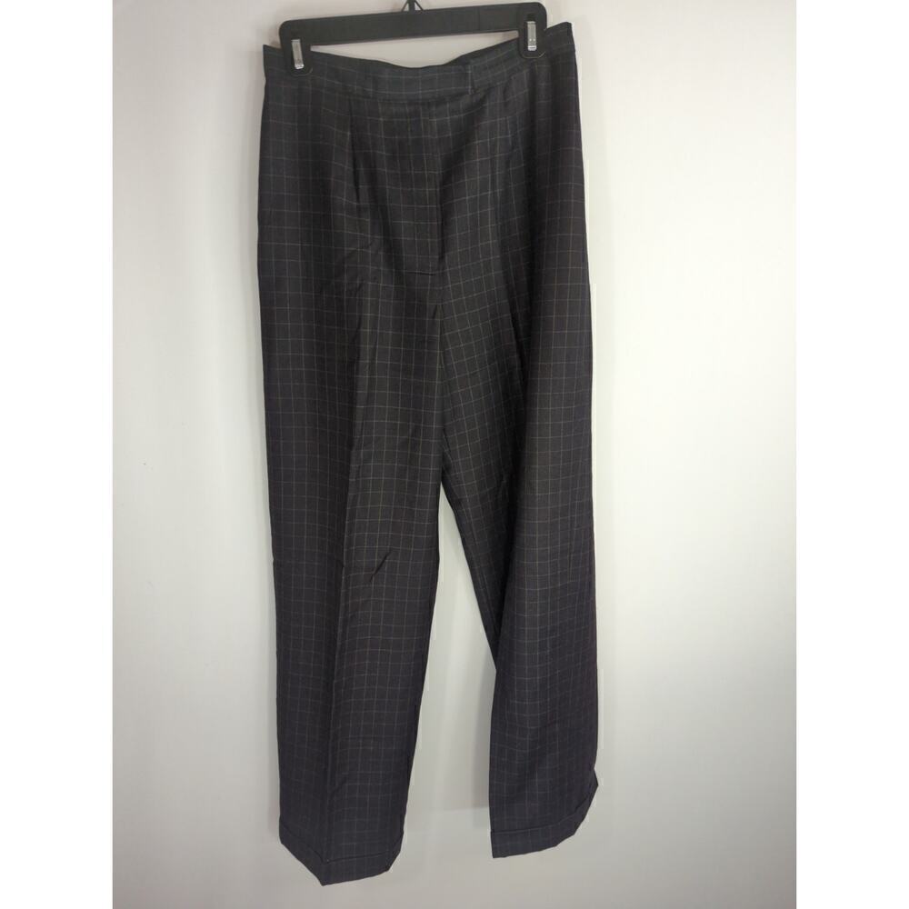 Lauren Ralph Lauren Plaid High Rise Straight Leg Dress Pants Black Size 10